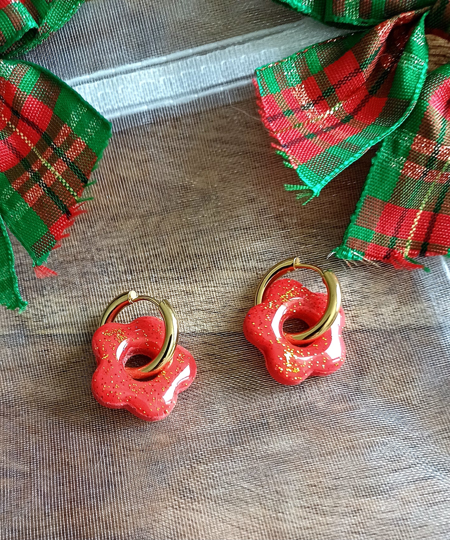 Boucles d'oreilles les "Ptites Inaya" Rouge