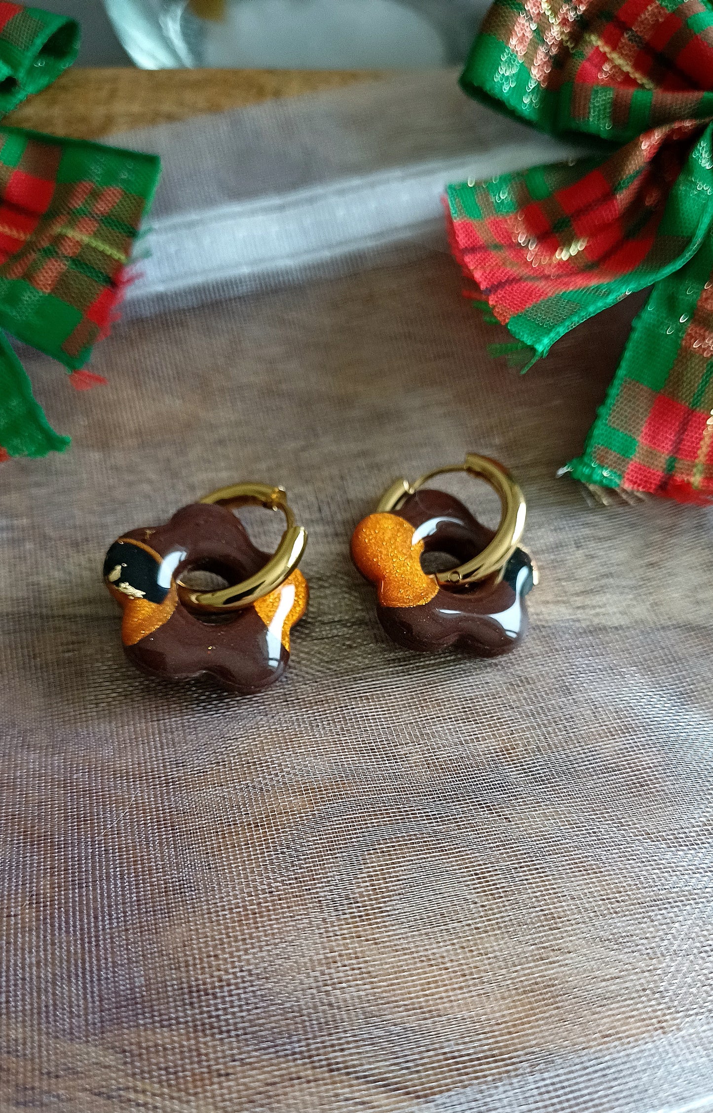 Boucles d'oreilles "Ptites Inaya" Marron