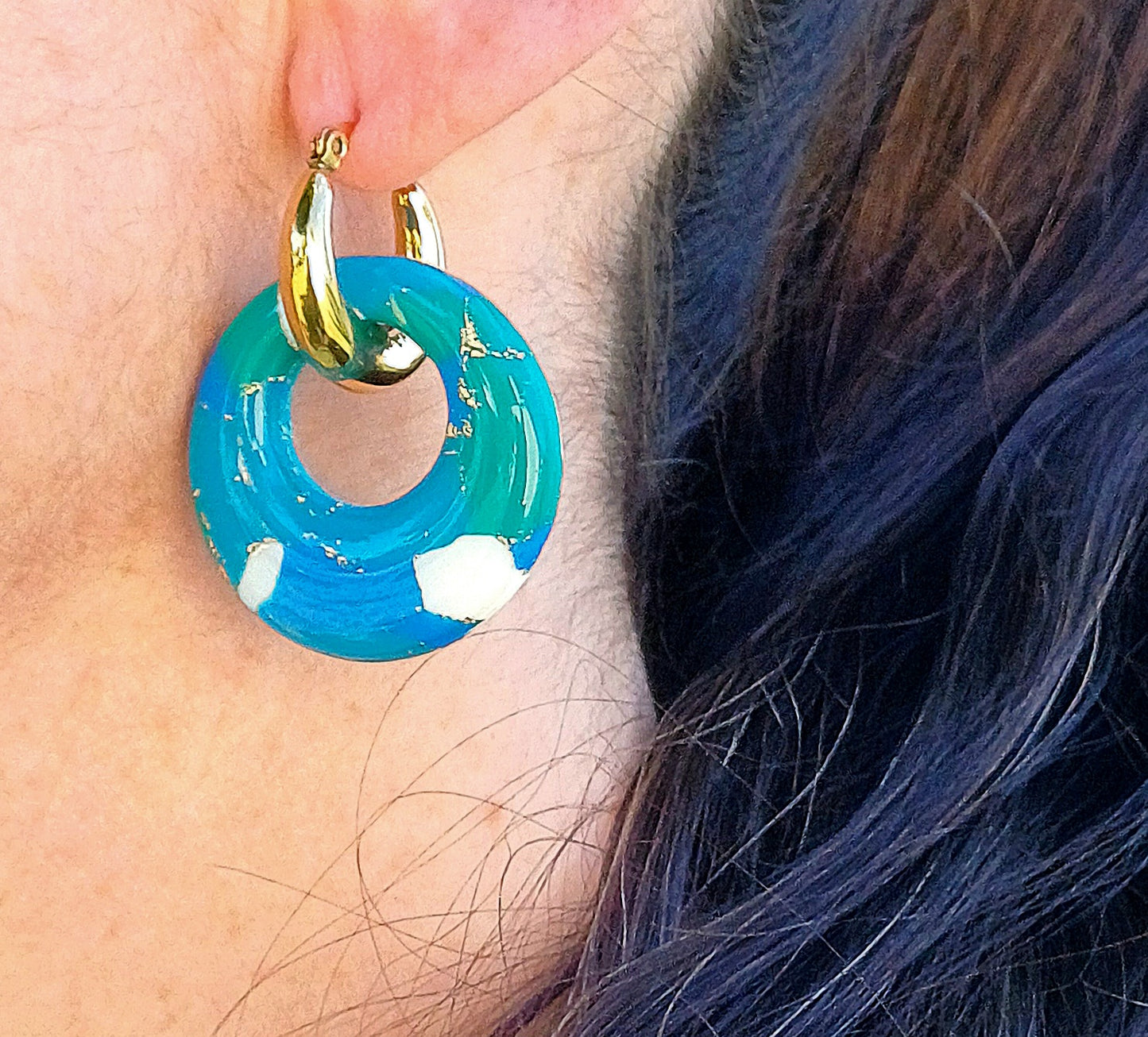 Boucles d'oreilles Lagoon ronde