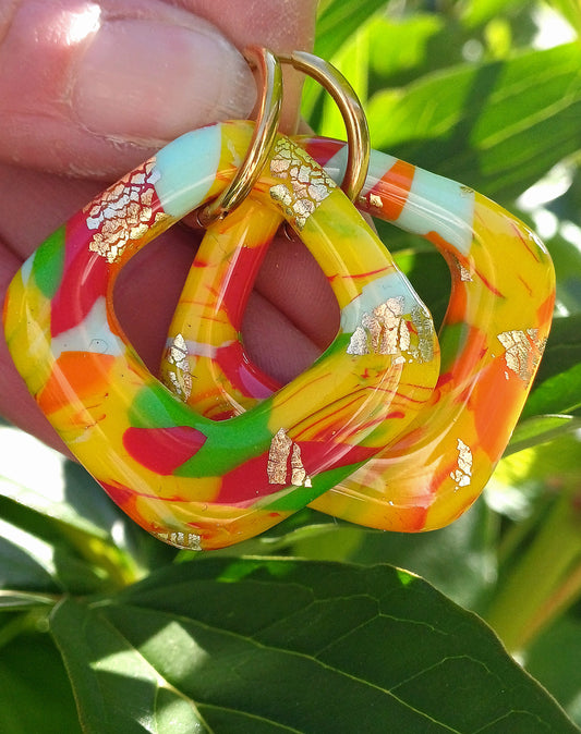 Boucles d'oreilles SUN Losange