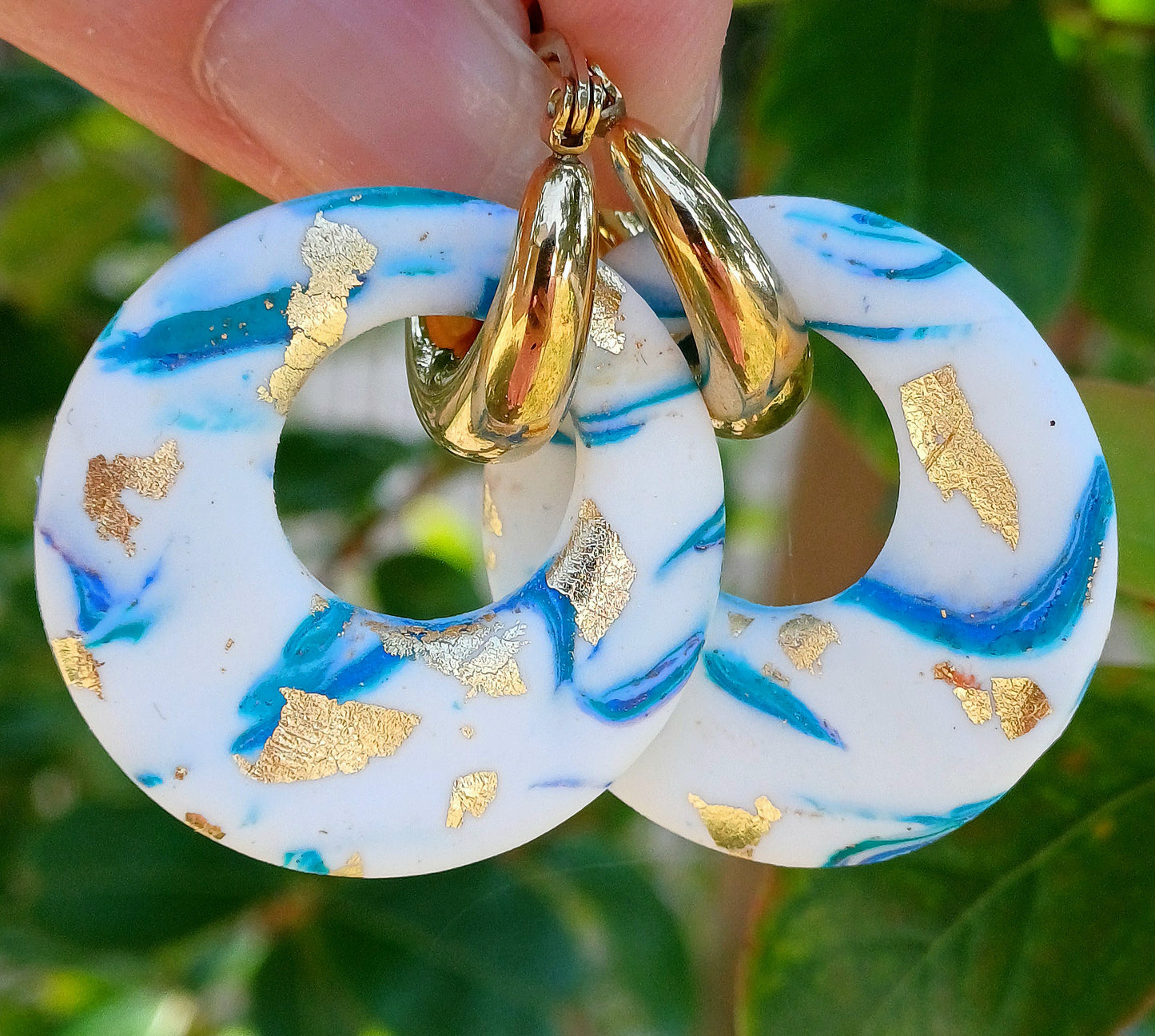 Boucles Agatha Marbré bleu